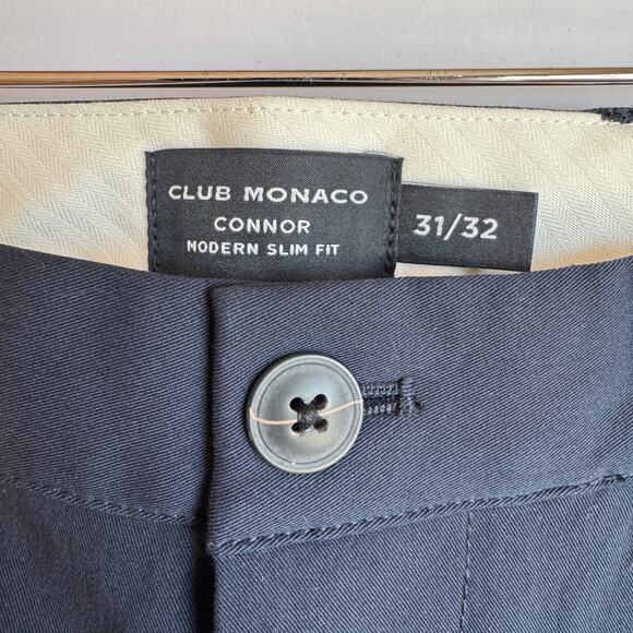 Club Monaco Connor Tech Pant Mens 31X32 Navy Blue Tapered Slim Pants Stretch - Picture 5 of 16